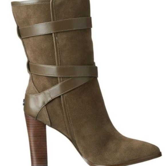 Coach ALEXANDRA Fatigue Suede Boot Mid Calf Olive - Picture 2 of 4